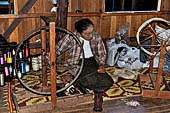 Inle Lake Myanmar. Weaving workshops a popular stop on the tourist circuit. 